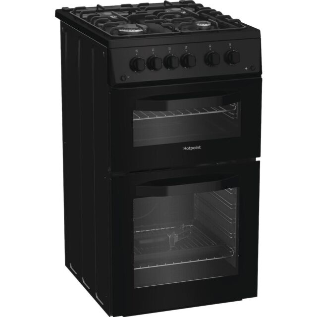 Hotpoint Hotpoint HTG5GCB Freestanding 50cm Gas Cooker - Black