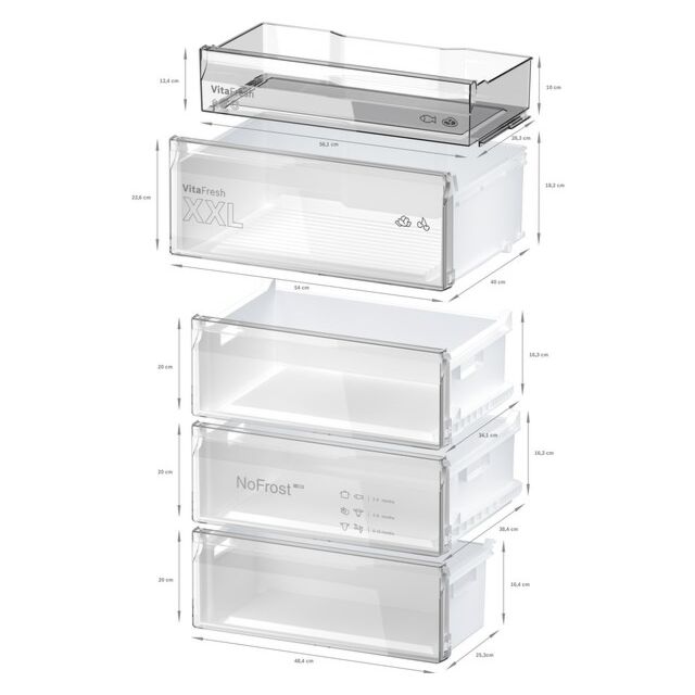 Bosch KGN497WDFG, Free-standing fridge-freezer with freezer at bottom
