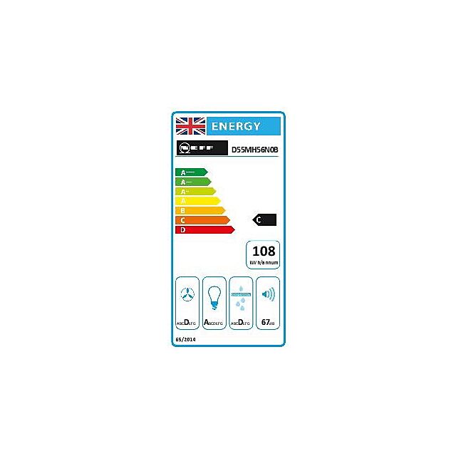 Neff D55MH56N0B, Canopy cooker hood