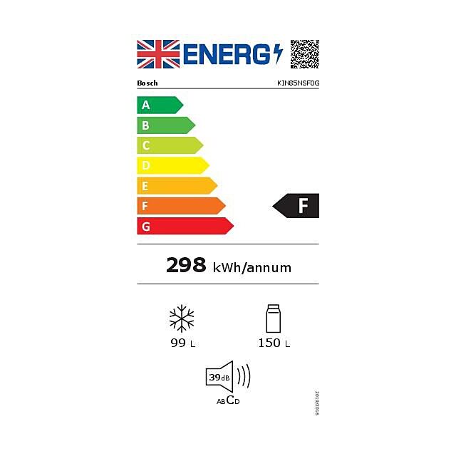 Bosch KIN85NSF0G, Built-in fridge-freezer with freezer at bottom