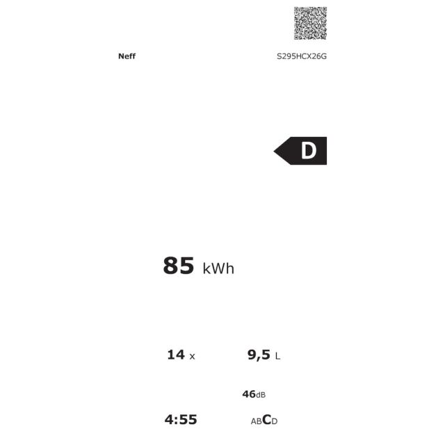 Neff S295HCX26G, Fully-integrated dishwasher
