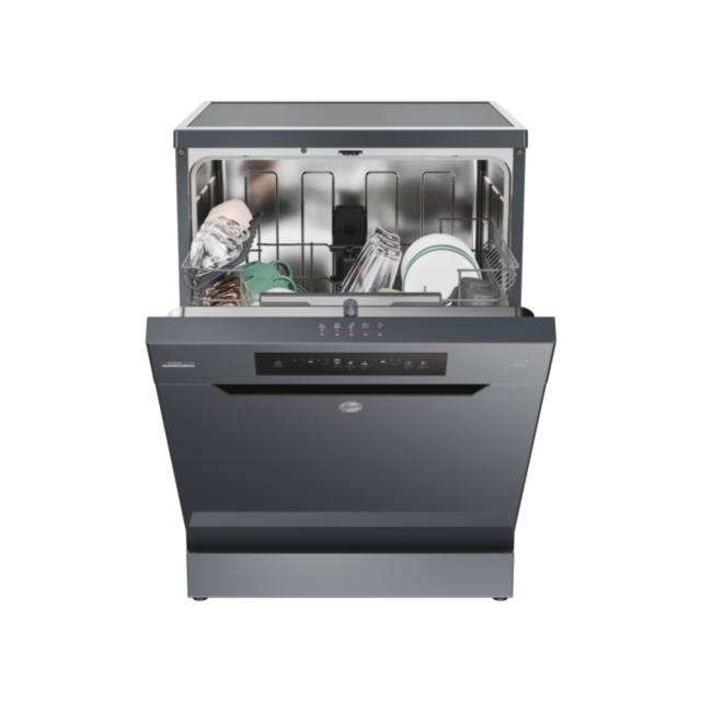 Hoover H-Dish 300 HF 4C7L0A-80 Freestanding 14 Place Setting Dishwasher - Graphite