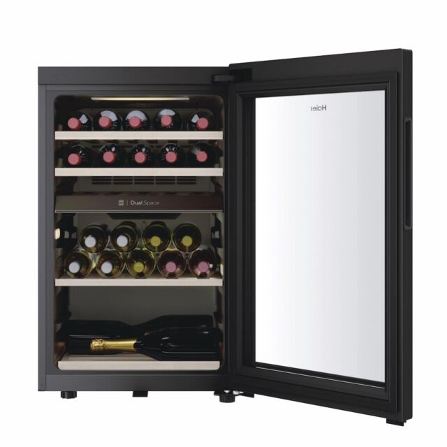 Haier HWS42GDAU1 42 Bottle Dual Zone Wine Cooler - Black