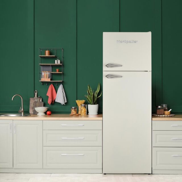 Montpellier MAB346EC Retro Top Mount Fridge Freezer In Cream