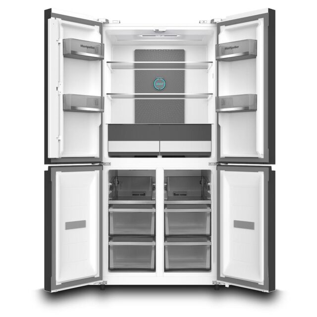Montpellier MDAXD183DX Cross Door Fridge Freezer - Dark Inox