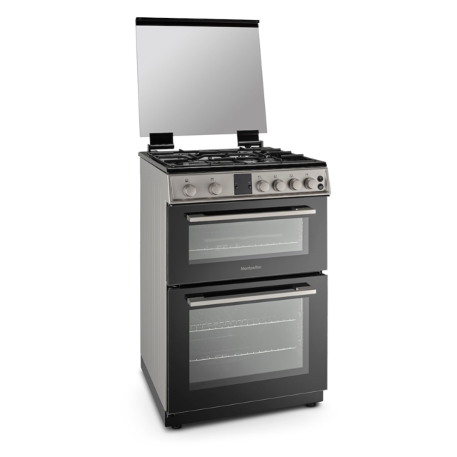 Montpellier MDOG60LS 60cm Double Gas Cooker in Silver