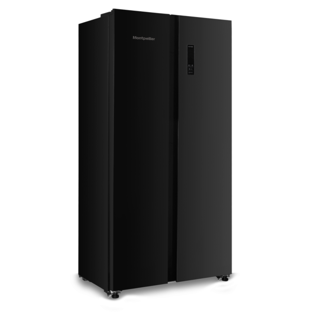 Montpellier MSBS442K American Style Side by Side Fridge Freezer - Black