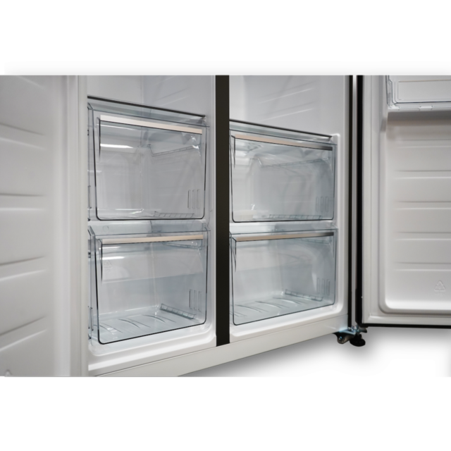 Montpellier MSBS442K American Style Side by Side Fridge Freezer - Black