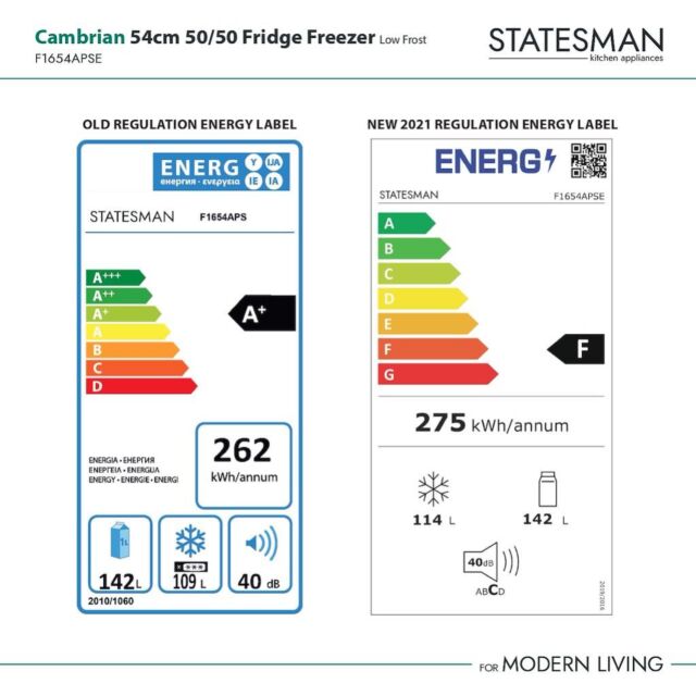 Statesman F1654APSE 54cm 50/50 Fridge Freezer