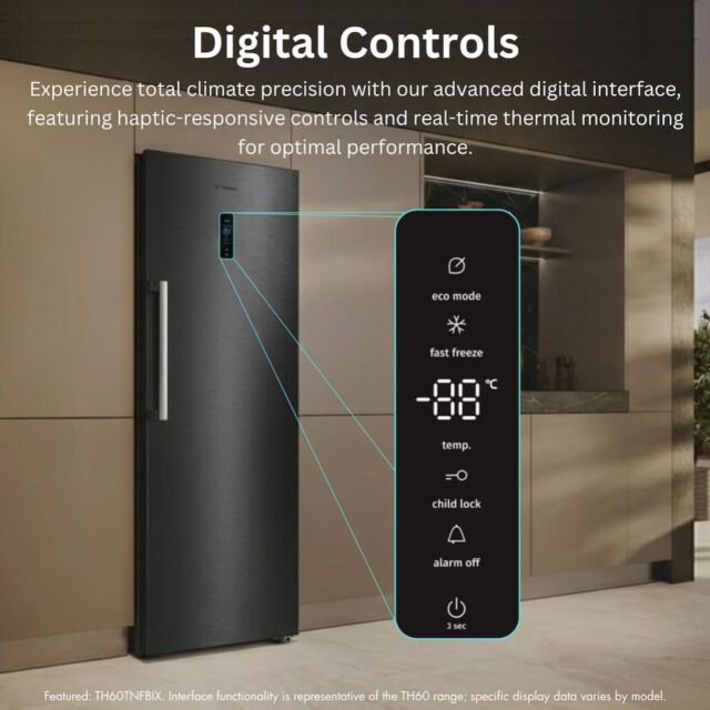 Teknix TH60TLBIX 60cm Tall Larder Fridge with Metal Tech Cooling - Stainless Steel