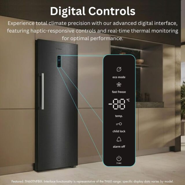Teknix TH60TNFX 60cm Tall Frost Free Freezer with Metal Tech Cooling - Stainless Steel