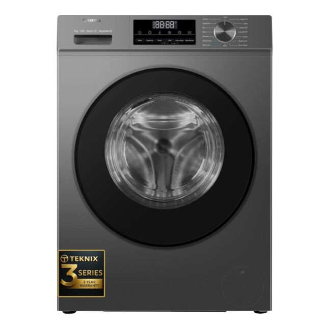 Teknix TK3W814XS 3 Series 8kg Washing Machine with 1400rpm Spin - Titanium