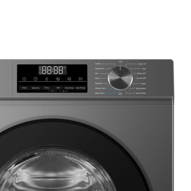 Teknix TK3W814XS 3 Series 8kg Washing Machine with 1400rpm Spin - Titanium