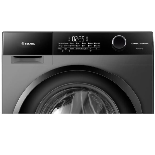 Teknix TK5W1214HS 5 Series 12kg Washing Machine with 1400rpm Spin - Graphite