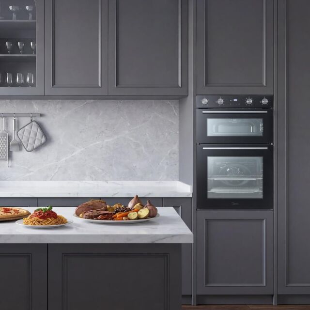 Midea MBOD70M30D0-BK Multifunction Built-In Double Oven - Black - AA Rated