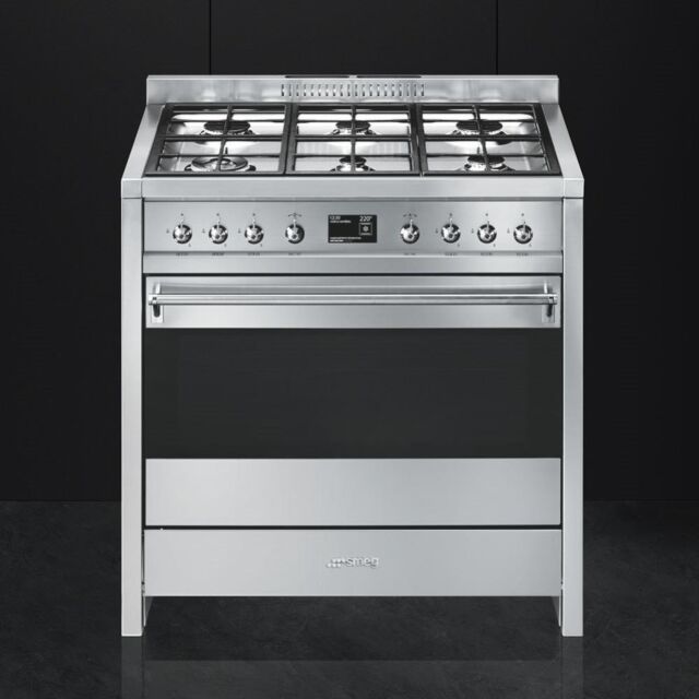 Smeg A1-9 90cm Opera Dual Fuel Range Cooker, Stainless Steel