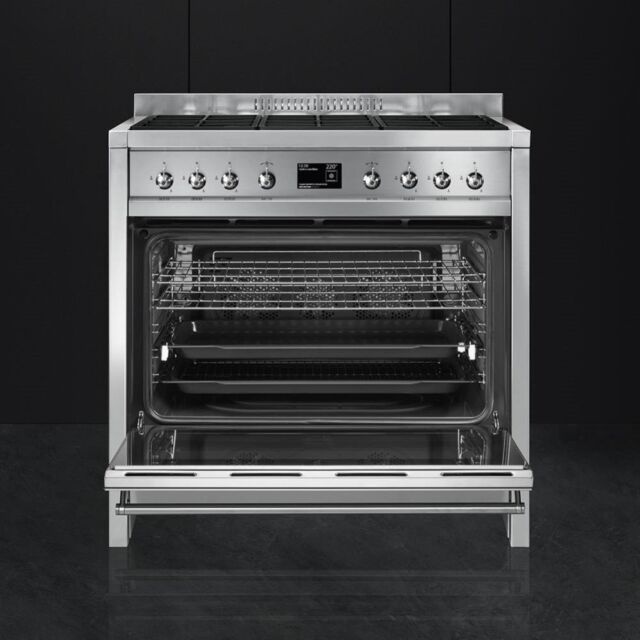 Smeg A1-9 90cm Opera Dual Fuel Range Cooker, Stainless Steel