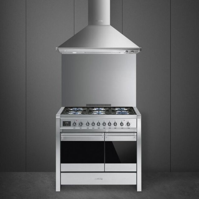 Smeg A2-81 100cm Opera Dual Fuel Range Cooker, Stainless Steel