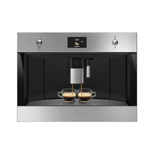 Smeg CMS4303X 45cm Integrated Coffee Machine, Stainless Steel