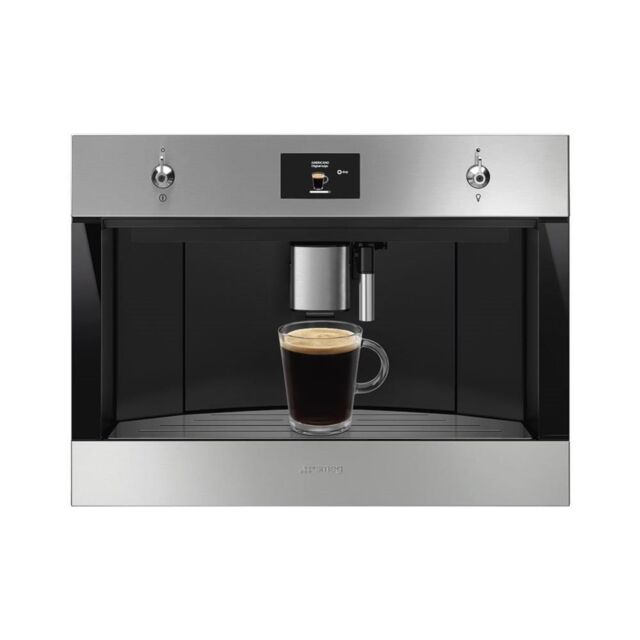 Smeg CMS4303X 45cm Integrated Coffee Machine, Stainless Steel