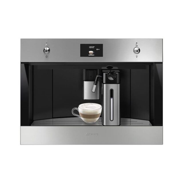 Smeg CMS4303X 45cm Integrated Coffee Machine, Stainless Steel