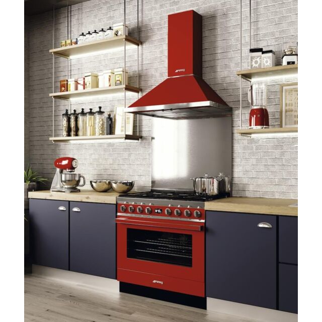 Smeg CPF9GPR 90cm Portofino Dual Fuel Range Cooker, Red