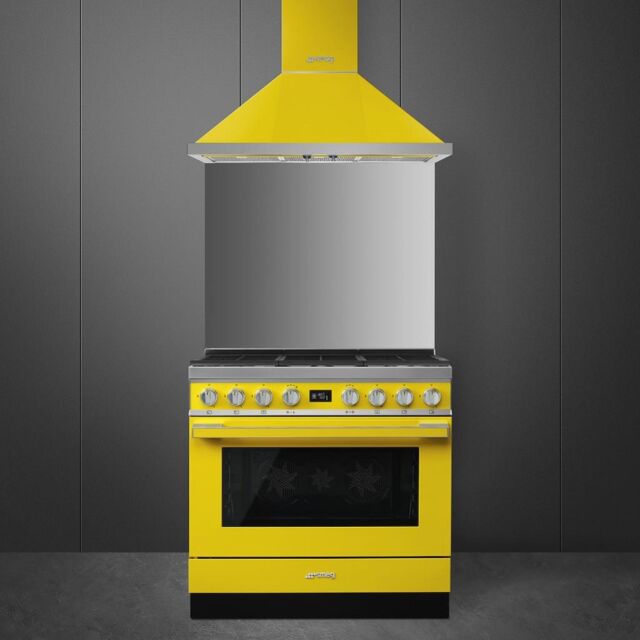 Smeg CPF9GPYW 90cm Portofino Dual Fuel Range Cooker, Yellow