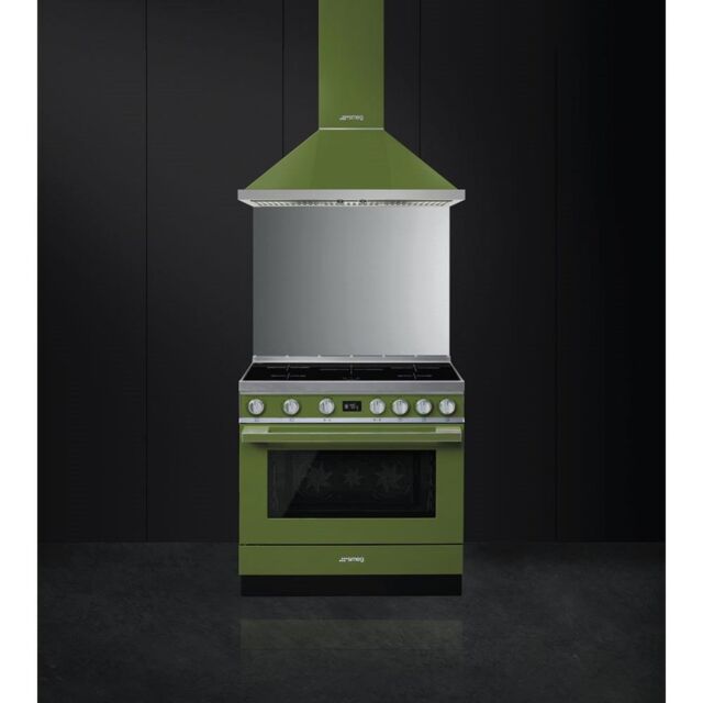 Smeg CPF9IPOG 90cm Portofino Electric Range Cooker, Olive Green