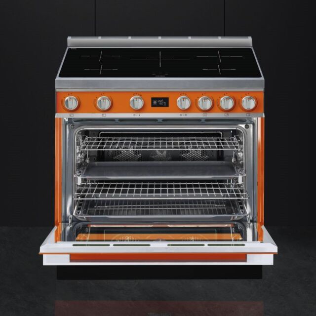 Smeg CPF9IPOR 90cm Portofino Electric Range Cooker, Orange