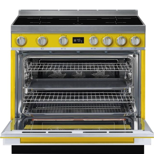 Smeg CPF9IYW 90cm Portofino Electric Range Cooker, Yellow