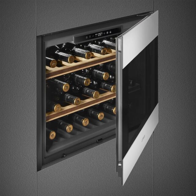 Smeg CVI321X3 45cm Height Classic Wine Cooler with Reversible Hinge, Stainless Steel