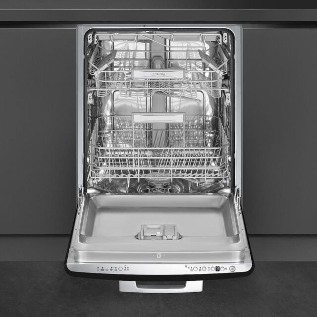 Smeg DIFABBL 60cm 50s Style Built-In Dishwasher, Black
