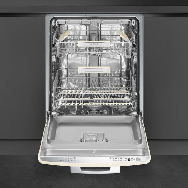 Smeg DIFABCR 60cm 50s Style Built-In Dishwasher, Cream