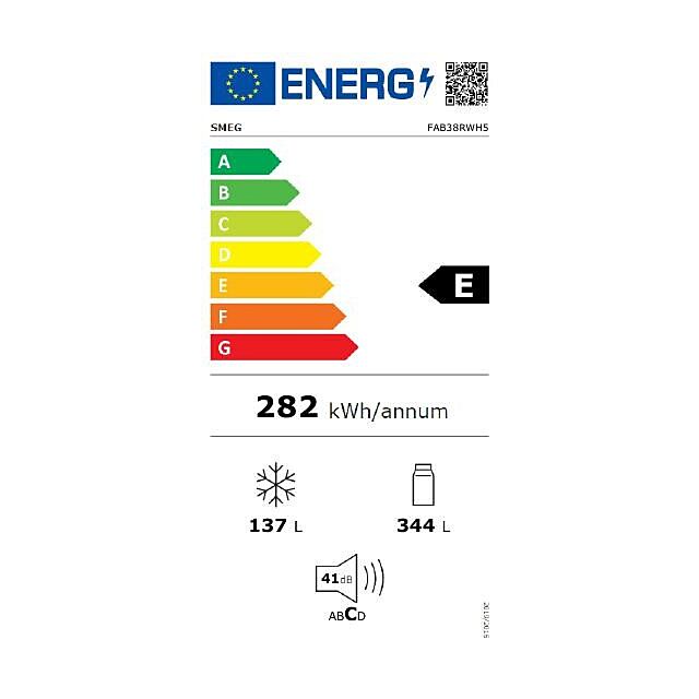 Smeg FAB38RWH5 70cm 50s Style Right Hand Hinge Freezer, White