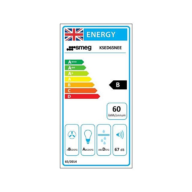 Smeg KSED65NEE 60cm Chimney Hood, Black