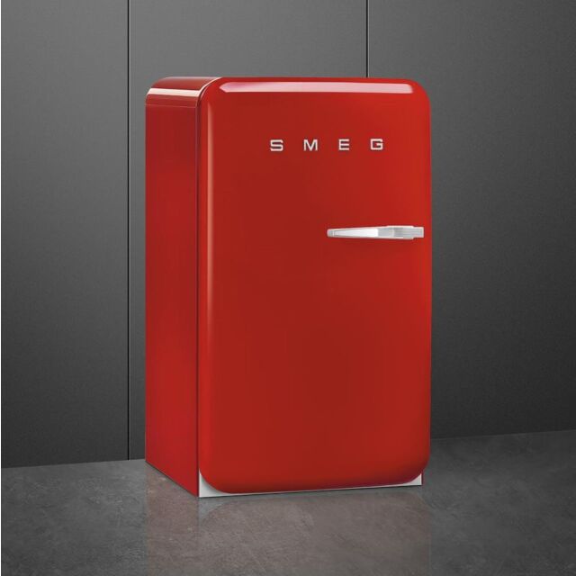 Smeg FAB10LRD5 55cm Fridge with Icebox Left Hand Hinge, Red