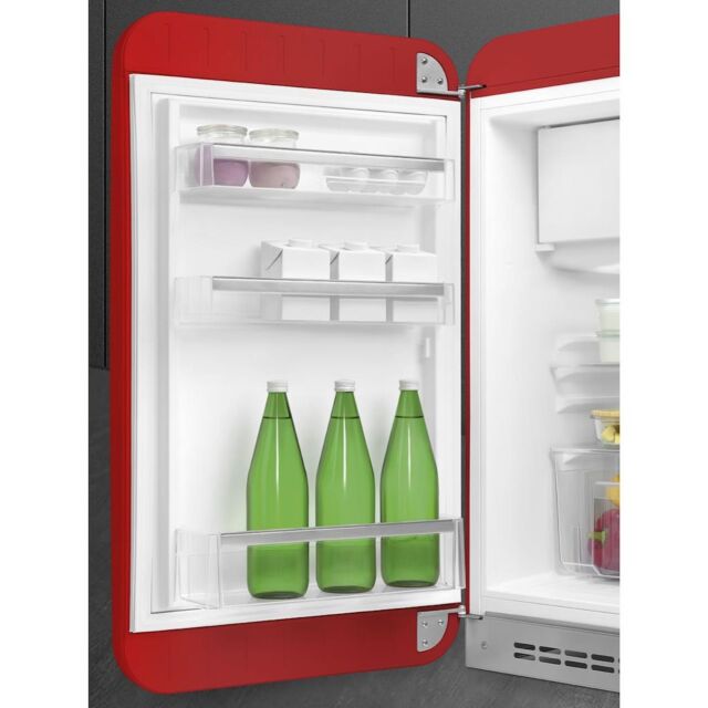 Smeg FAB10LRD5 55cm Fridge with Icebox Left Hand Hinge, Red