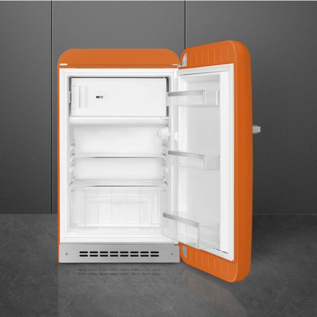 Smeg FAB10ROR5 55cm Fridge with Icebox Right Hand Hinge, Orange