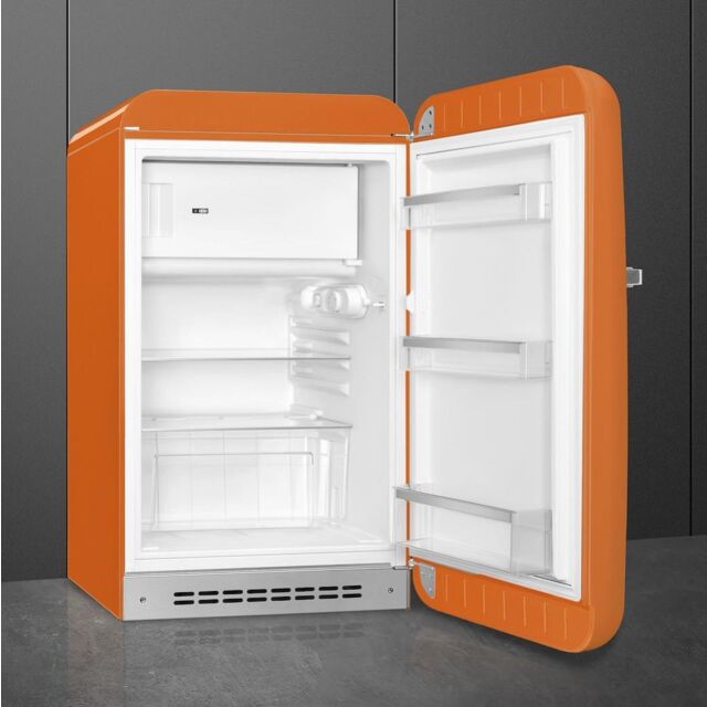 Smeg FAB10ROR5 55cm Fridge with Icebox Right Hand Hinge, Orange