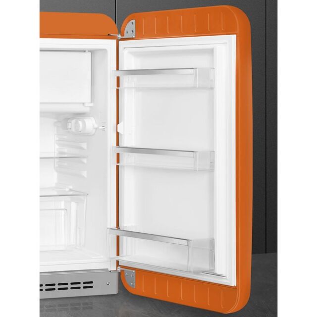 Smeg FAB10ROR5 55cm Fridge with Icebox Right Hand Hinge, Orange