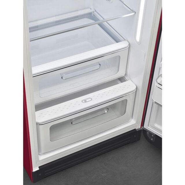 Smeg FAB28RDRB5 60cm 50s Style Right Hand Hinge Fridge with Icebox Ruby, Red