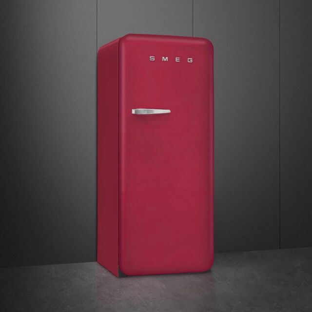 Smeg FAB28RDRB5 60cm 50s Style Right Hand Hinge Fridge with Icebox Ruby, Red