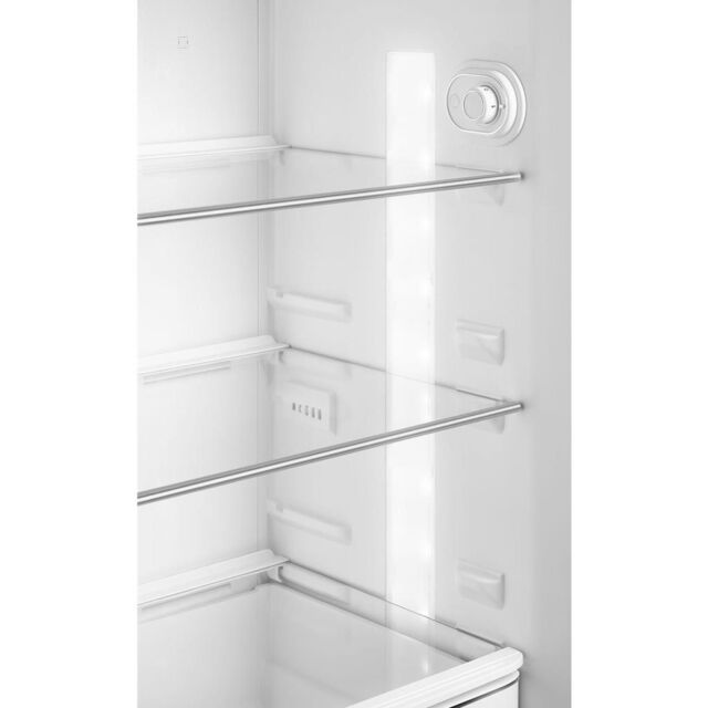 Smeg FAB30LCR5UK 60cm 50s Style Left Hand Hinge Freezer over Fridge, Cream