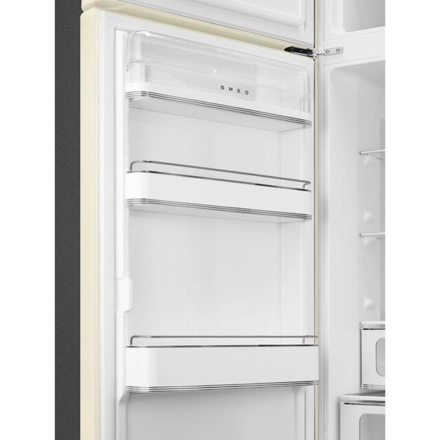 Smeg FAB30LCR5UK 60cm 50s Style Left Hand Hinge Freezer over Fridge, Cream