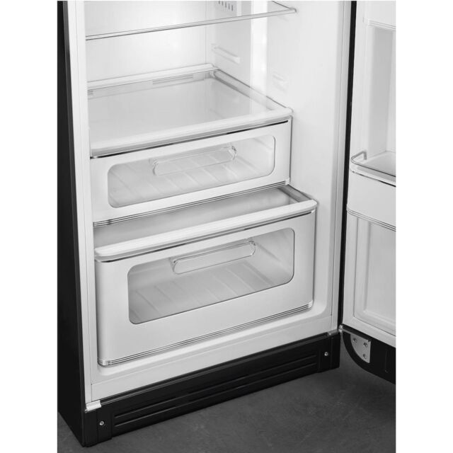 Smeg FAB30RBL5UK 60cm 50s Style Right Hand Hinge Freezer over Fridge, Black