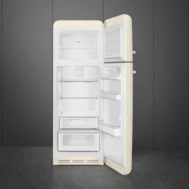 Smeg FAB30RCR5UK 60cm 50s Style Right Hand Hinge Freezer over Fridge, Cream