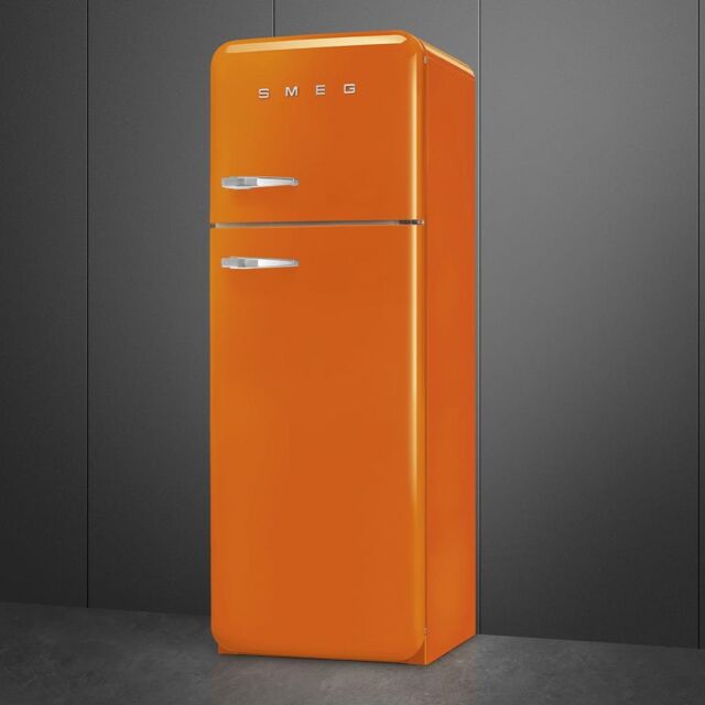 Smeg FAB30ROR5 60cm 50s Style Right Hand Hinge Freezer over Fridge, Orange