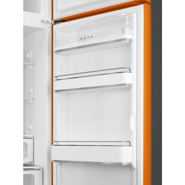 Smeg FAB30ROR5 60cm 50s Style Right Hand Hinge Freezer over Fridge, Orange