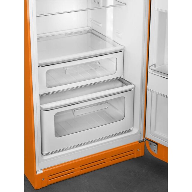Smeg FAB30ROR5 60cm 50s Style Right Hand Hinge Freezer over Fridge, Orange