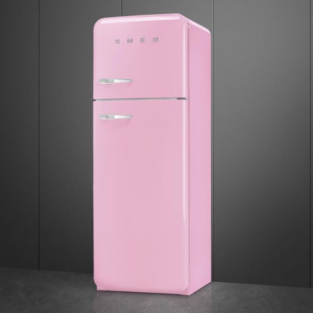 Smeg FAB30RPK5 60cm 50s Style Right Hand Hinge Freezer over Fridge, Pink